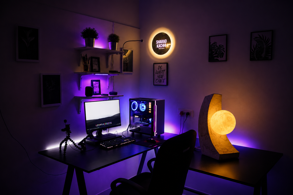 Lampe Lune Arc — Éclairage d'ambiance pour Setup Gaming