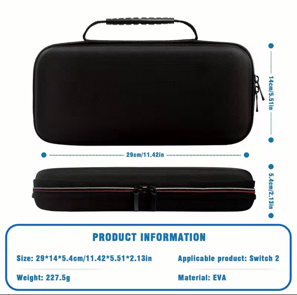 Sacoche de Transport Rigide Nintendo Switch 2 – Protection Coque Dure avec Rangement 10 Cartouches