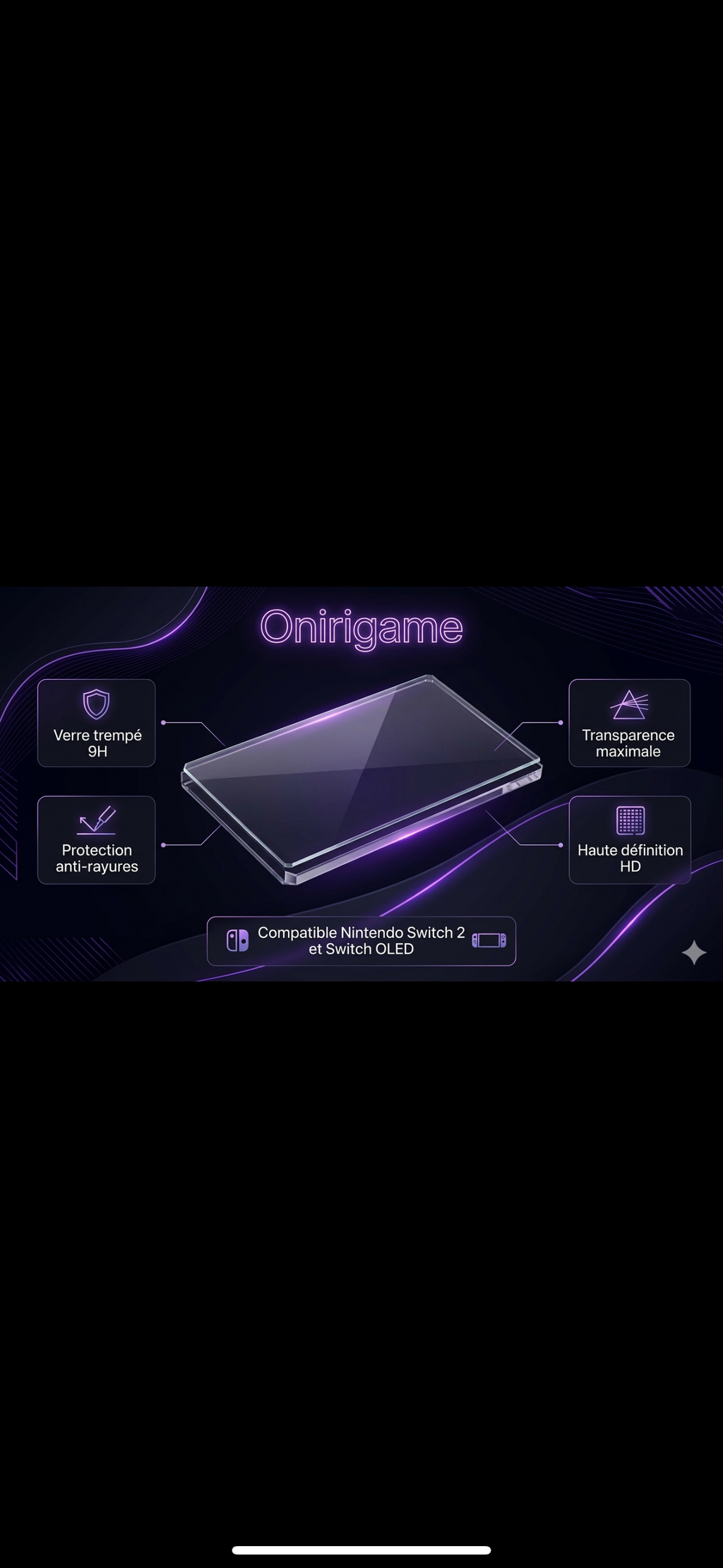 Verre Trempé Nintendo Switch 2 – Protection Écran 9H Anti-Rayures HD