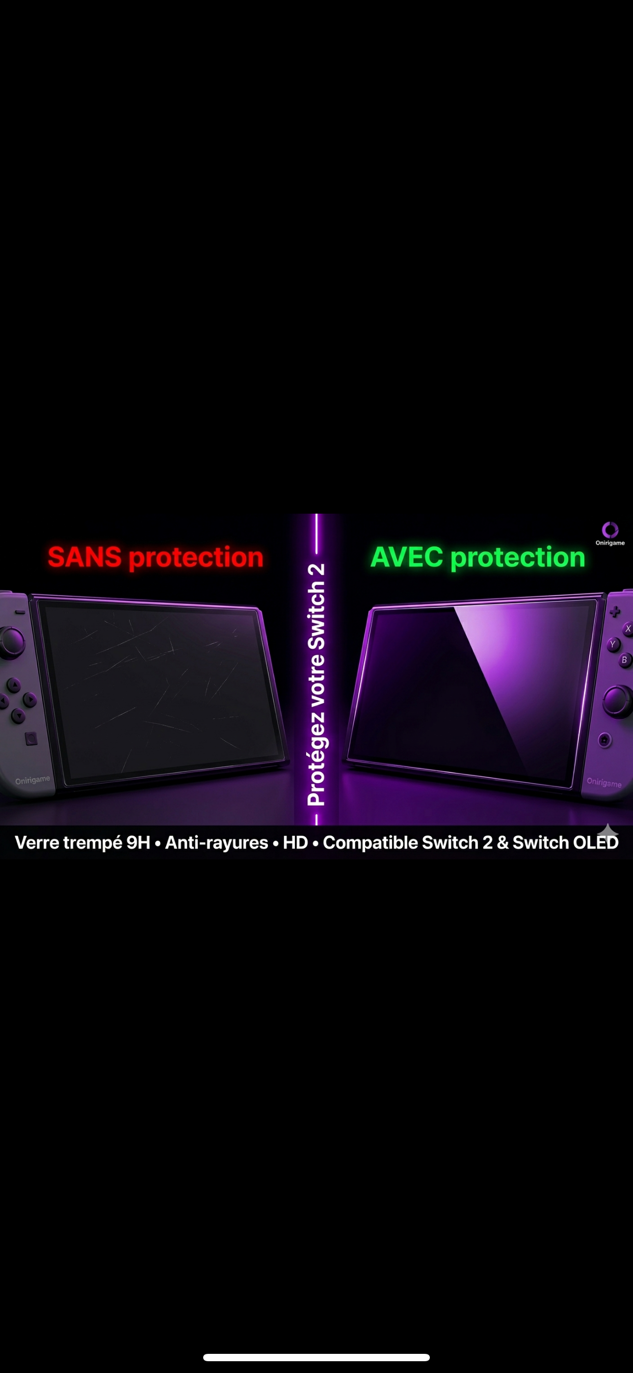 Verre Trempé Nintendo Switch 2 – Protection Écran 9H Anti-Rayures HD