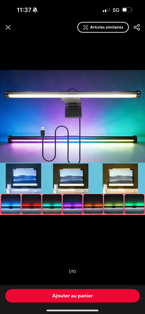 Barre LED RGB Gaming – Éclairage Ambiance Setup Gamer Bureau Anti Fatigue Oculaire